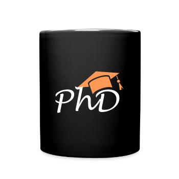 Abschluss Doktor PhD Universität Uni - Tasse einfarbig - Schwarz - Vorne