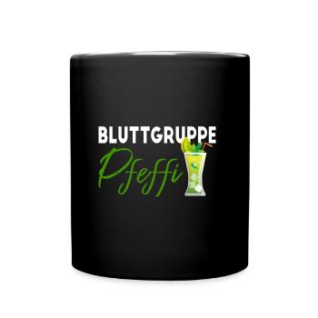 Blutgruppe Pfeffi - Tasse einfarbig - Schwarz - Vorne