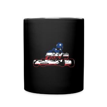 Sport Us Flag Go Kart - Tasse einfarbig - Schwarz - Vorne