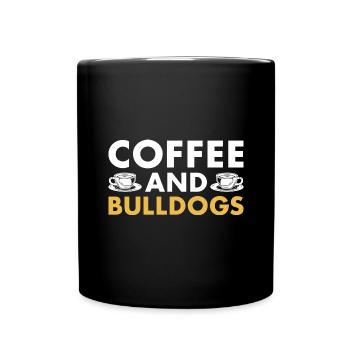 Café et bouledogue - Mug uni - noir - Devant