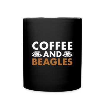 Coffee And Beagle - Full Colour Mug - black - Front