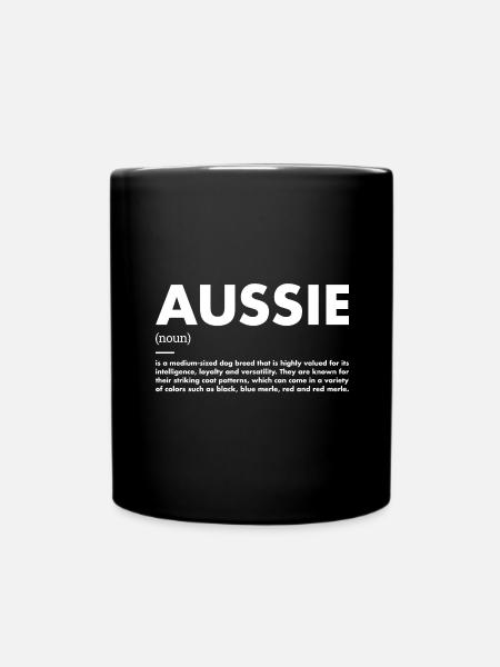 Dog Aussie Definition - Tasse einfarbig - Schwarz
