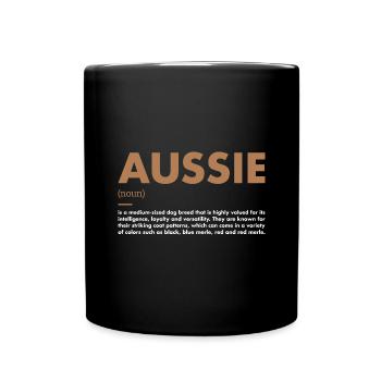 Dog Aussie Definition - Tasse einfarbig - Schwarz - Vorne