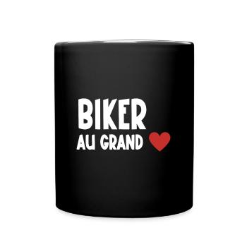 biker au grand cœur - Mug uni - noir - Devant
