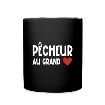 pêcheur au grand cœur - Mug uni - noir - Devant