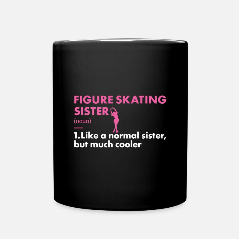 Sport Sister Figure Skating - Full Colour Mug - black