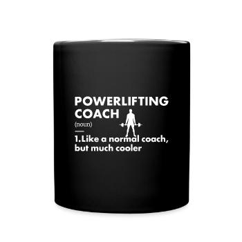 Sport Coach Powerlifting - Tasse einfarbig - Schwarz - Vorne