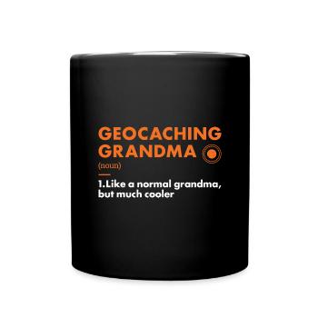 Geocacher Grandma Definition Geocaching - Full Colour Mug - black - Front