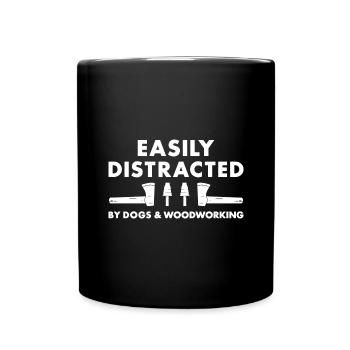 Menuisier Chiens facilement distraits et travail du bois - Mug uni - noir - Devant