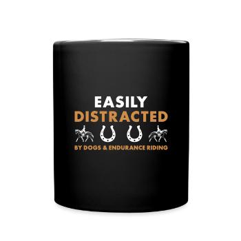 Cavalier Chiens facilement distraits et équitation d’endurance - Mug uni - noir - Devant