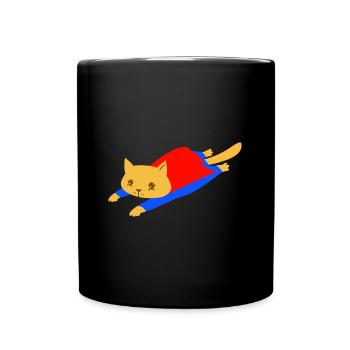 Superhero cat - Full Colour Mug - black - Front
