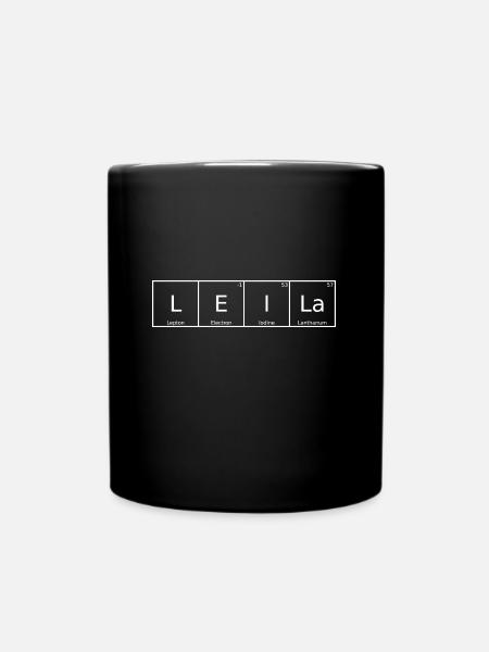 Leila Nom Prénom Chimie Éléments du tableau périodique - Mug uni - noir
