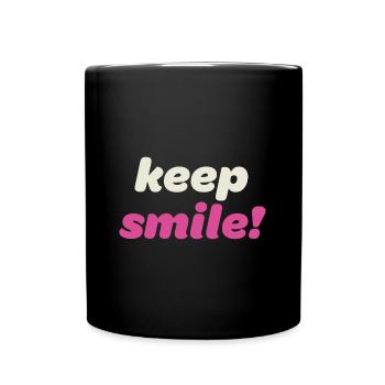 Gardez le sourire! - Dicton de motivation cool - Mug uni - noir - Devant