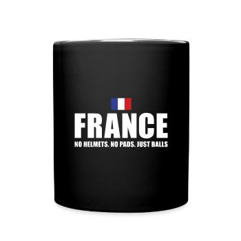 France Pas de casques pas de coussinets juste des ballons France Rugby - Mug uni - noir - Devant