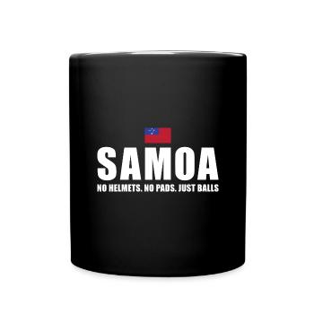 Samoa No Helmets No Pads Just Balls Samoa Rugby - Full Colour Mug - black - Front