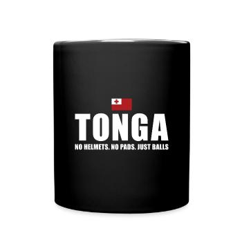 Tonga No Helmets No Pads Just Balls Tonga Rugby - Tasse einfarbig - Schwarz - Vorne