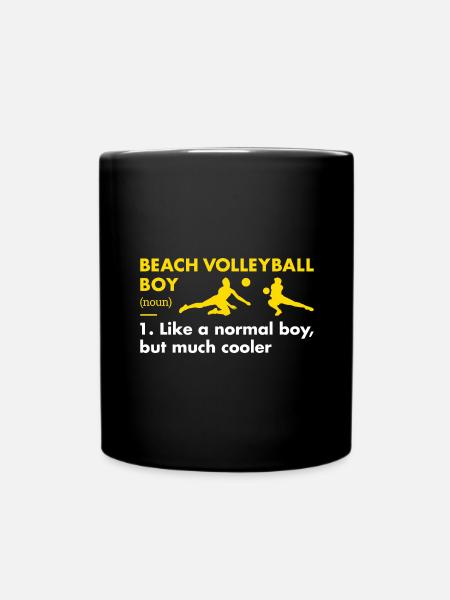 Sport Boy Definition Beach Volleyball - Full Colour Mug - black