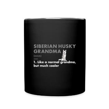 Husky sibérien Définition de grand-mère - Mug uni - noir - Devant
