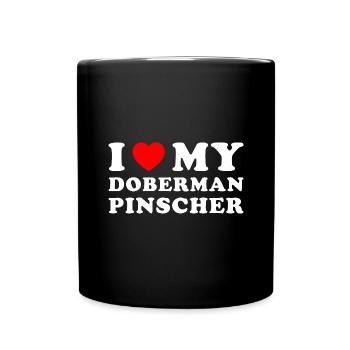 J’aime mon Doberman Pinscher - Mug uni - noir - Devant