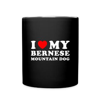 I Love My Bernese Mountain Dog - Full Colour Mug - black - Front