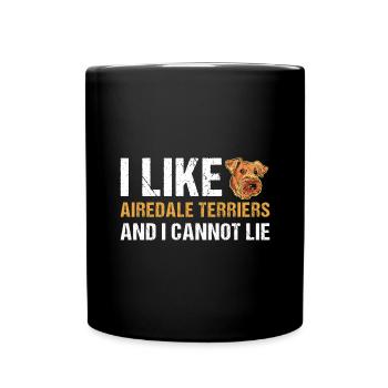 J’aime l’Airedale Terrier et je ne peux pas mentir - Mug uni - noir - Devant