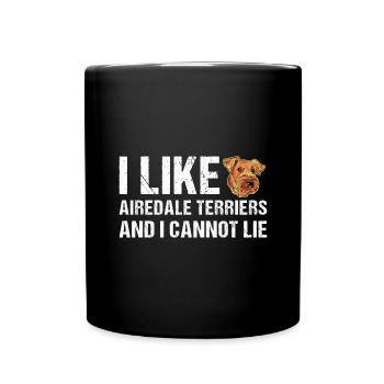 J’aime l’Airedale Terrier et je ne peux pas mentir - Mug uni - noir - Devant
