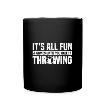 Kugelstoßen | Leichtathletik Kugelstoßer Geschenke - Tasse einfarbig - Schwarz - Vorne