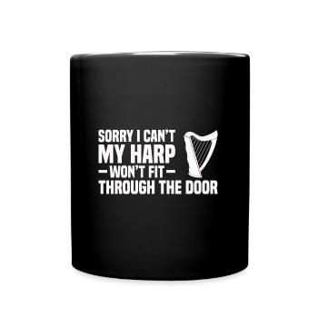 Harfenspieler | Harfe Harfenist Band Geschenkidee - Tasse einfarbig - Schwarz - Vorne