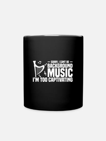 Harfe Musikinstrument - Tasse einfarbig - Schwarz