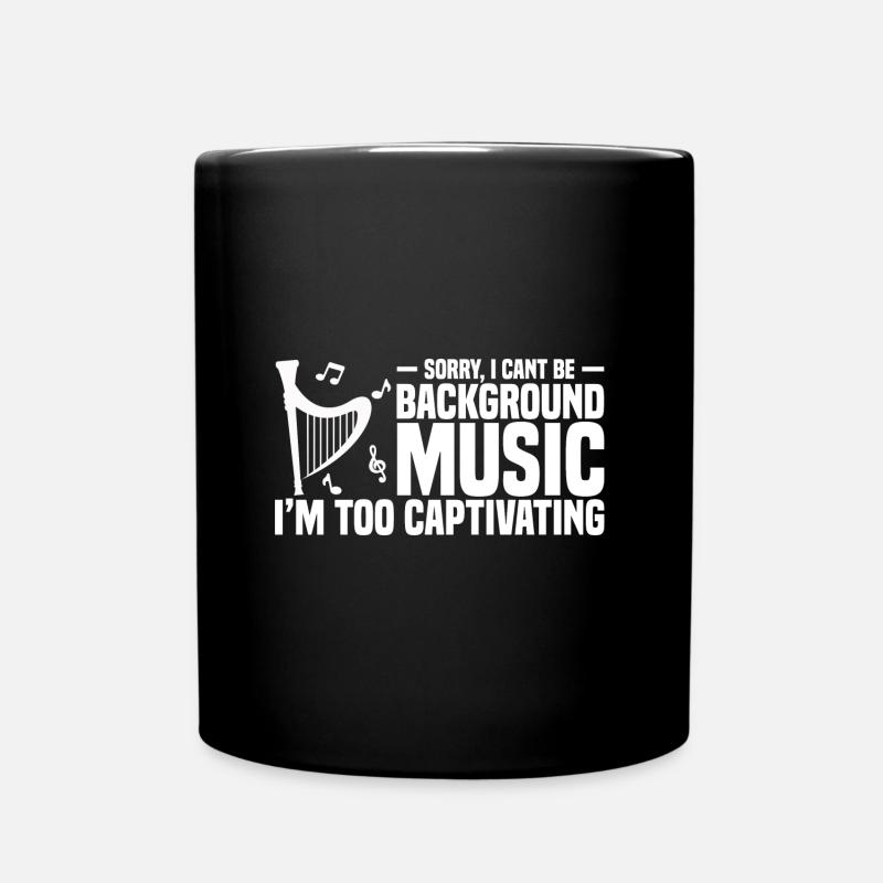 Harfe Musikinstrument - Tasse einfarbig - Schwarz