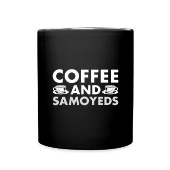 Coffee And Samoyed - Full Colour Mug - black - Front