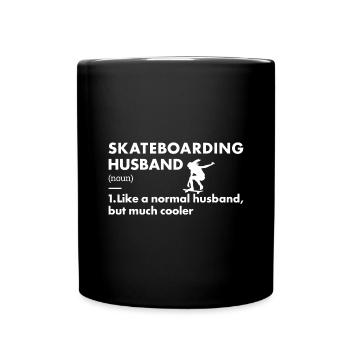 Sport Husband Skateboarding - Full Colour Mug - black - Front