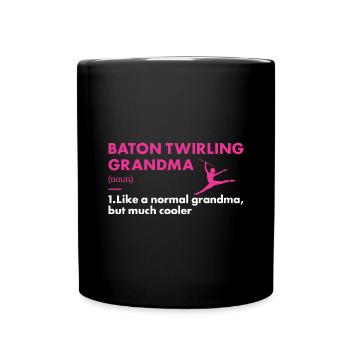 Baton Twirler Grandma Definition Baton Twirling - Full Colour Mug - black - Front