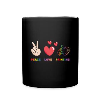 Painter Peace Love Painting - Tasse einfarbig - Schwarz - Vorne