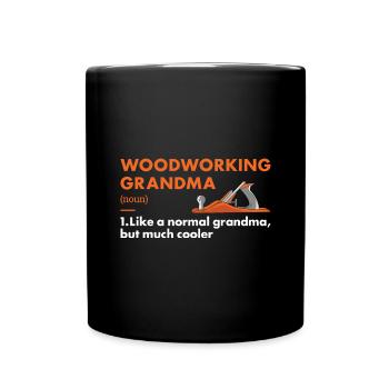 Woodworker Grandma Definition Woodworking - Full Colour Mug - black - Front