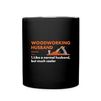 Menuisier Mari Définition Travail du bois - Mug uni - noir - Devant