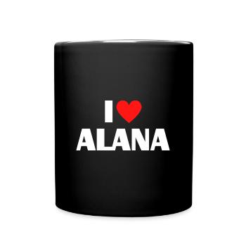 J’aime Alana Red Heart Love Fan Gift - Mug uni - noir - Devant