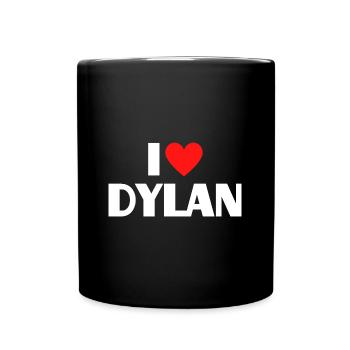 I love Dylan Rotes Herz Liebe Fan Geschenk - Tasse einfarbig - Schwarz - Vorne