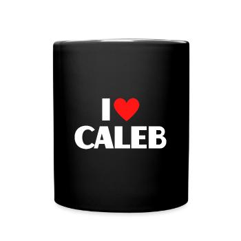 I Love Caleb Red Heart Love Fan Gift - Mug uni - noir - Devant