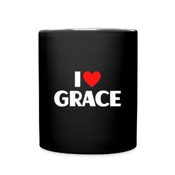I Love Grace Red Heart Love Fan Gift - Full Colour Mug - black - Front