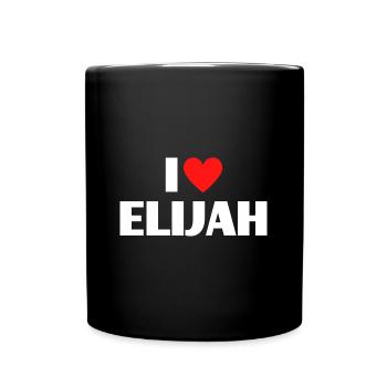 I Love Elijah Red Heart Love Fan Gift - Full Colour Mug - black - Front