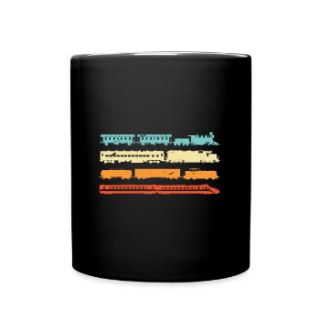 Vintage Eisenbahner Lokführer Zugführer Zug Beruf - Tasse einfarbig - Schwarz - Vorne