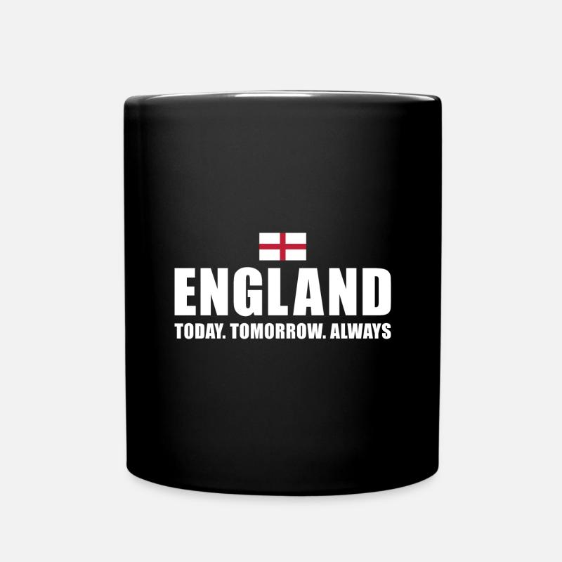 England Today Tomorrow Always England Rugby - Full Colour Mug - black
