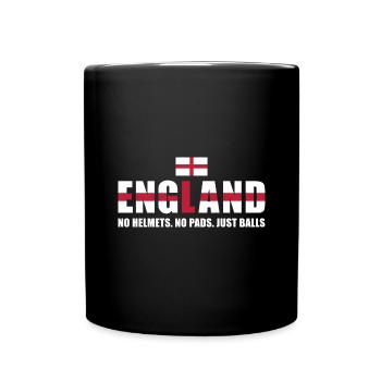 No Helmets No Pads Just Balls England Rugby - Tasse einfarbig - Schwarz - Vorne
