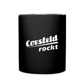 Coesfeld rockt - Textdesign mit Stadtnamen - Tasse einfarbig - Schwarz - Vorne