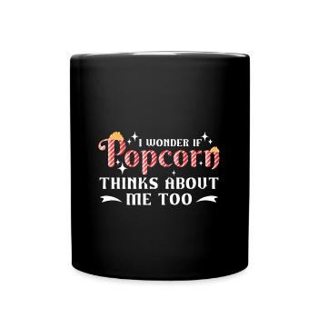 Popcorn - Tasse einfarbig - Schwarz - Vorne