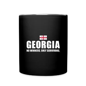 No Winners Only Survivors Rugby - Full Colour Mug - black - Front