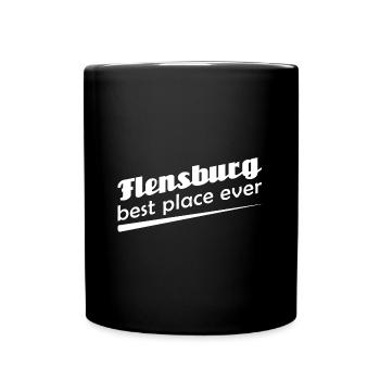 Flensburg - Stadt best place ever - Tasse einfarbig - Schwarz - Vorne
