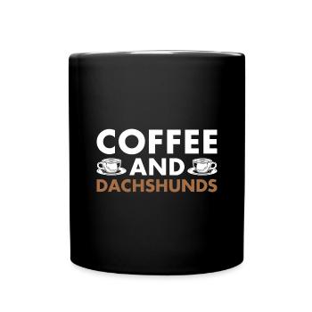 Coffee And Dachshund - Full Colour Mug - black - Front