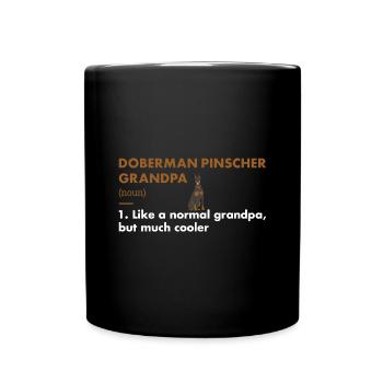 Doberman Pinscher Grandpa Définition - Mug uni - noir - Devant